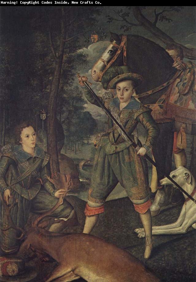 Robert Peake the Elder Henry Frederick,Prince of Wales and Sir John Harrington